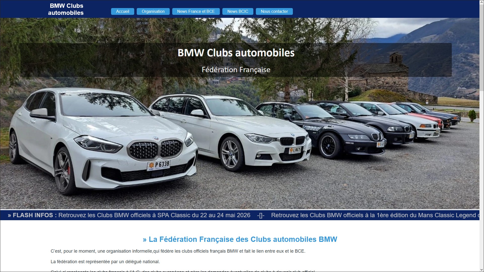 exemple de site web pour clubs automobiles BMW fait avec rapido web