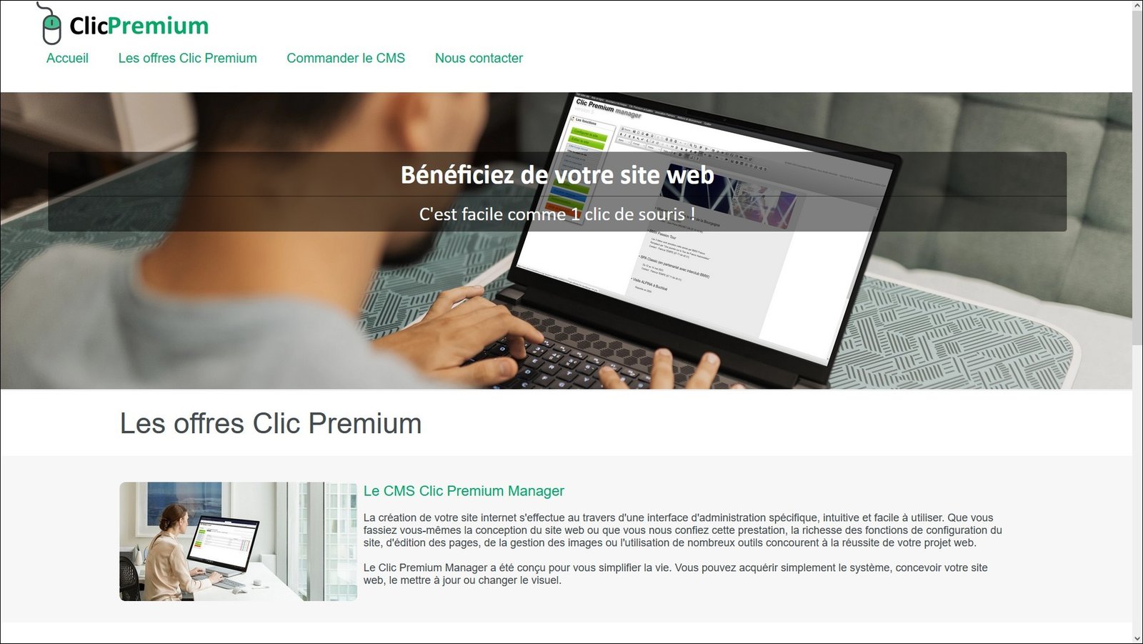 Site vitrine cr�� avec l'offre Rapido Web pour travailleur ind�pendant