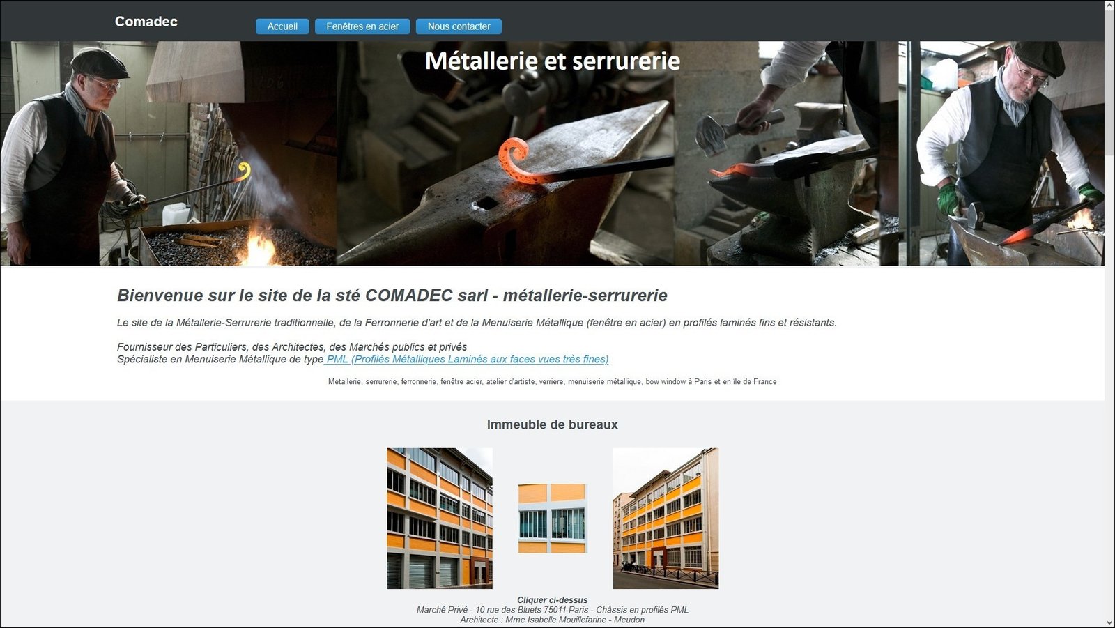 Site vitrine cr�� avec l'offre Rapido Web pour artisan