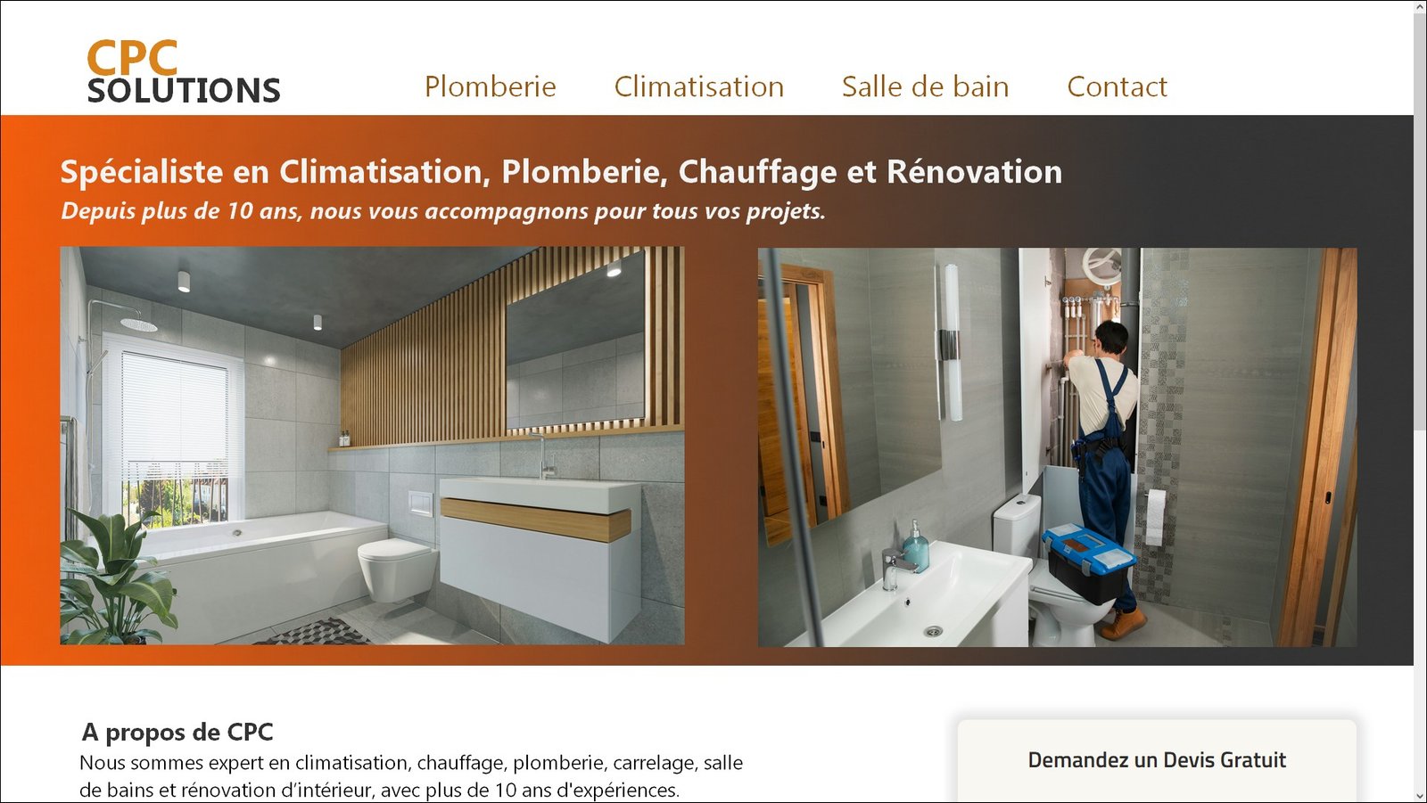 Site vitrine cr�� avec l'offre Rapido Web pour travailleur ind�pendant