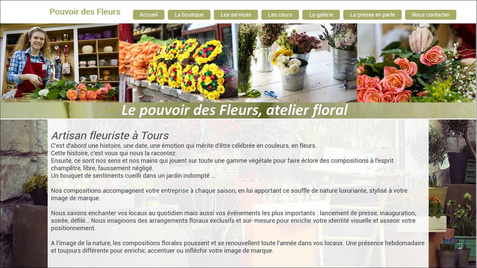Site vitrine cr�� avec l'offre Rapido Web pour artisan fleuriste