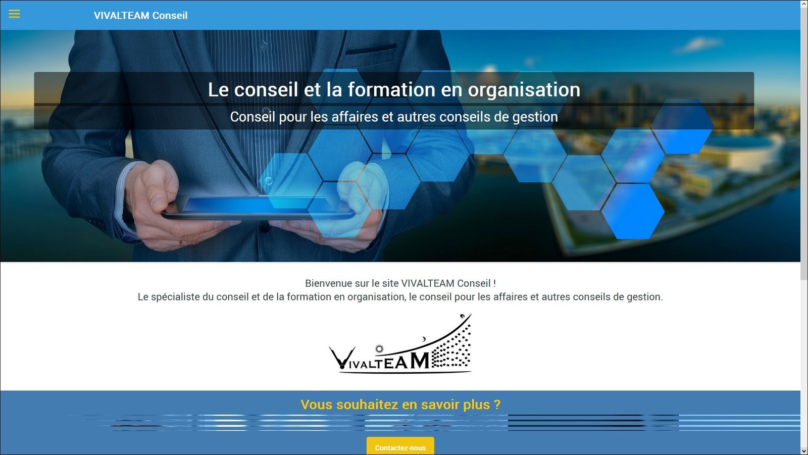 Site vitrine cr�� avec l'offre Rapido Web pour travailleur ind�pendant